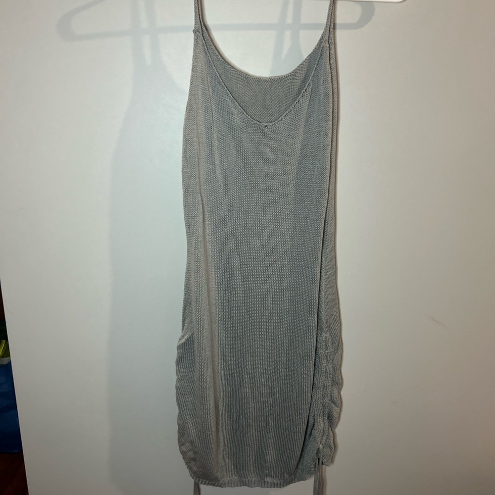 Elegant Gray Knit Swim Coverup